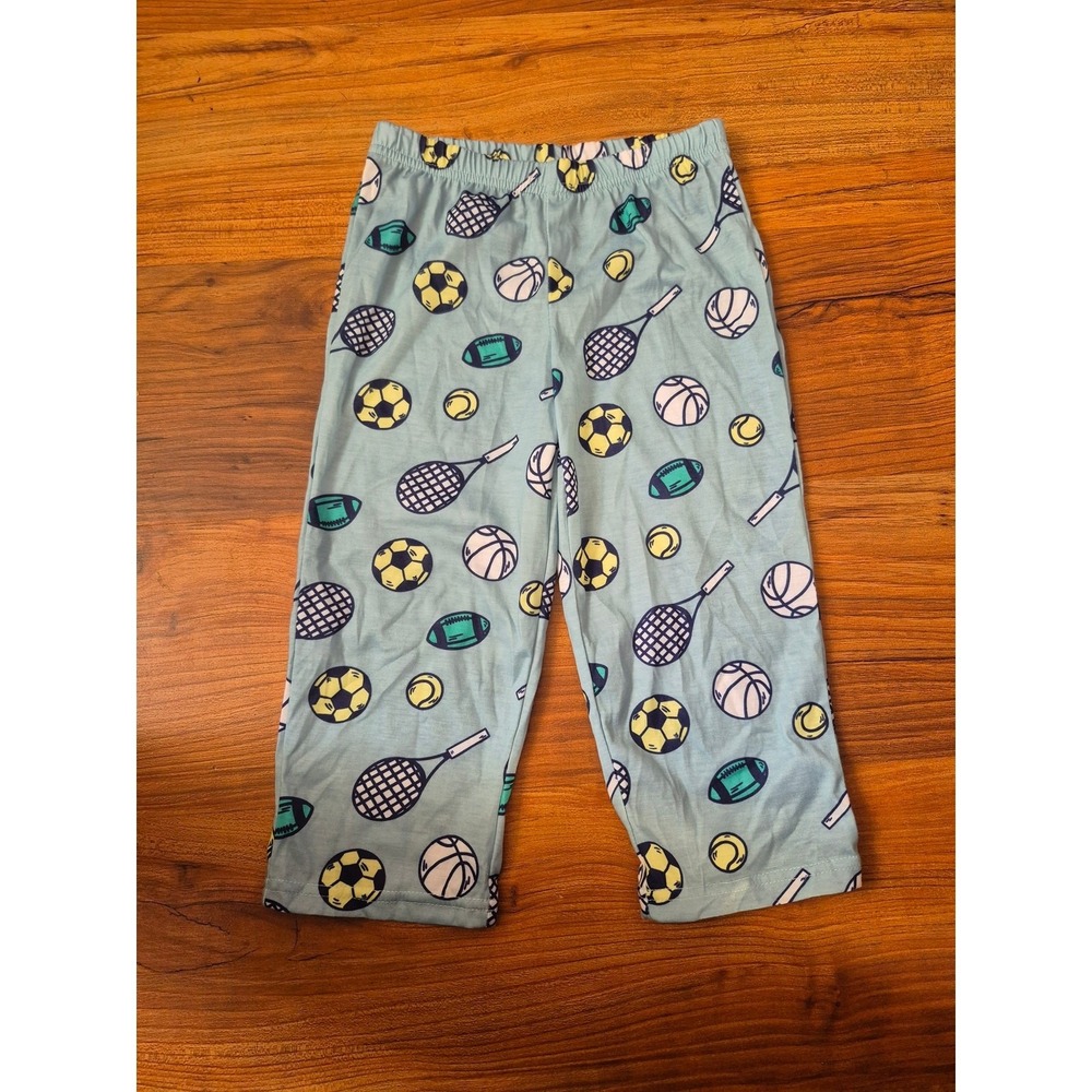 Carter's Pajama Pants Boys Size 4T Gray Elastic Waist Sports Soccer Tennis 8239
